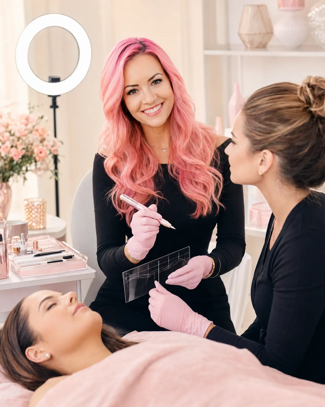 Cristianne Love teaching permanent makeup training