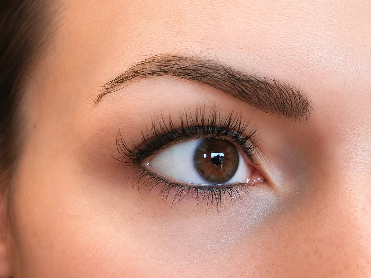 Soft permanent brow result close-up
