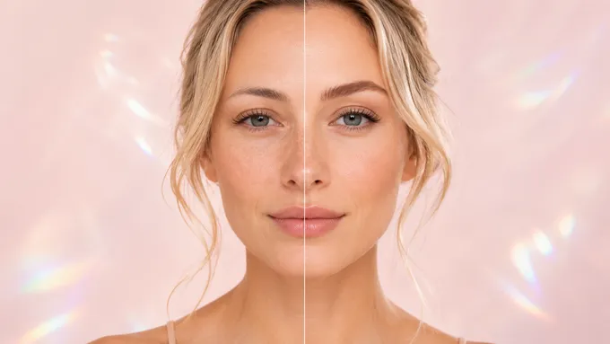 Permanent makeup correction before and after comparison