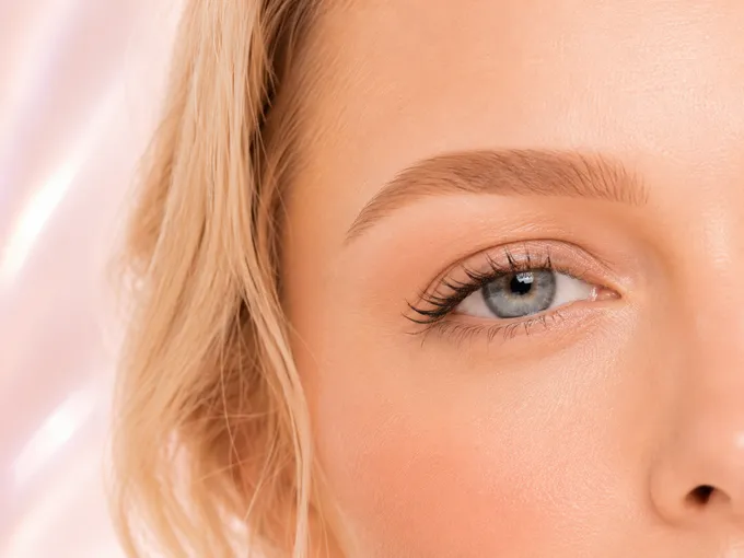 Soft blonde permanent brow result
